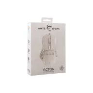   WHITE SHARK ECTOR-W GM-5016W RGB gamer egér, 12.200 dpi, 7 gombos fehér