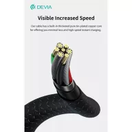   DEVIA ST108035 Gracious v2 12W USB/Lightning adat-és töltőkábel, fekete, 1m