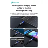   DEVIA ST108721 Extreme Speed PD 240W, USB-C - USB C (Type-C) adat-és töltőkábel, fekete, 2m