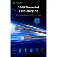   DEVIA ST108721 Extreme Speed PD 240W, USB-C - USB C (Type-C) adat-és töltőkábel, fekete, 2m