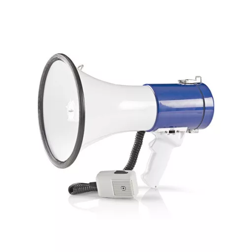 Nedis MEPH200WT megafon, beépített sziréna, hatótávolság 1500 m, 135dB, levehető mikrofon, 25W