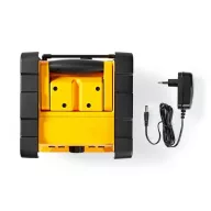   Nedis RDFM3100YW munka rádió, FM, bluetooth, rezgéscsillapítás, 15W, 20 FM állomás, 3,5 mm audióbemenet