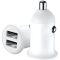 BLACKBIRD Autós Szivargyújtós Adapter 2xUSB + beépített Micro USB kábel, Fehér