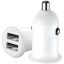 BLACKBIRD Autós Szivargyújtós Adapter 2xUSB + beépített  Micro USB kábel, Fehér