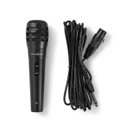   Nedis MPWD15BK dinamikus mikrofon, 5m levehető kábel, 80Hz-12kHz,  600 Omh, 75dB, utazó tok, integrált kapcsoló