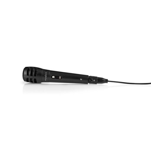 Nedis MPWD15BK dinamikus mikrofon, 5m levehető kábel, 80Hz-12kHz,  600 Omh, 75dB, utazó tok, integrált kapcsoló