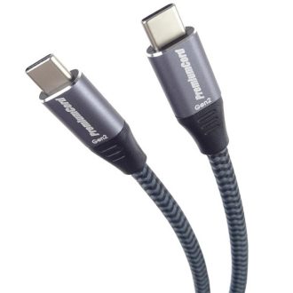   PREMIUMCORD Kábel USB 3.2 Gen 2x2, USB-C - USB-C, 100W, 5A, 20Gbit/s, M/M, 3m, szürke