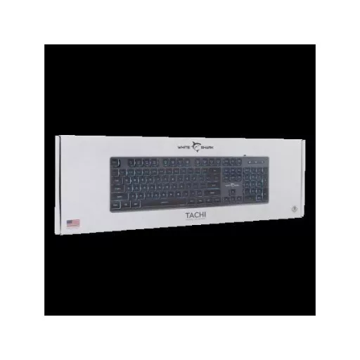 WHITE SHARK  TACHI-B/US WS GK-003141B-US vezetékes membrán gamer billentyűzet, 104 gomb fekete (angol)