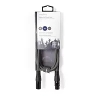   Nedis COTH15010GY15 balanced/szimmetrikus félprofi XLR audio kábel, XLR dugó - aljzat, 1.5m, rugalmas