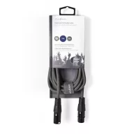   Nedis COTH15010GY30 balanced/szimmetrikus félprofi XLR audio kábel, XLR dugó - aljzat, 3m, rugalmas