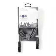   Nedis COTH15010GY50 balanced/szimmetrikus félprofi XLR audio kábel, XLR 3érintkezős dugó - aljzat, 5m, rugalmas
