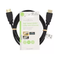   Nedis CVGL34060BK15 ultra HD HDMI kábel, HDMI dugó - dugó, 4K@60Hz, ARC, 18 Gbps, aranyozott csatlakozók, hossz 1.5m
