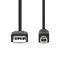 Nedis CCGL60100BK20 USB2.0, USB A - B kábel, 480Mbs, 10W, hossz 2m