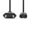 Nedis CEGL11040BK30 tápkábel IEC-320-C7, 2 x 0.75 mm, hossz 3m