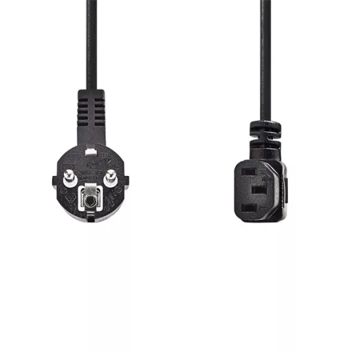 Nedis CEGL10020BK20 tápkábel IEC-320-C13, 3 x 0.75 mm, pipa csatlakozó, hossz 2m