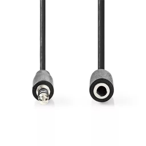 Nedis CAGL22050BK20 3,5mm jack hosszabító hábel, 3,5mm sztereo jack dugó - 3,5mm sztereo jack aljzat, hossz 2m