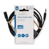   Nedis CAGL22050BK20 3,5mm jack hosszabító hábel, 3,5mm sztereo jack dugó - 3,5mm sztereo jack aljzat, hossz 2m