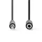 Nedis CAGL22050BK30 3,5mm jack hosszabító hábel, 3,5mm sztereo jack dugó - 3,5mm sztereo jack aljzat, hossz 3m