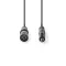 Nedis COTH15300GY15 balanced/szimmetrikus félprofi audio kábel, 3,5mm jack dugó - 3p XLR dugó, 1.5m, rugalmas