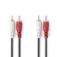 Nedis CAGL24200BK15 sztereo audio kábel, 2 X RCA dugó - 2 X RCA dugó, hossz 1.5m