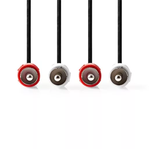 Nedis CAGL24200BK15 sztereo audio kábel, 2 X RCA dugó - 2 X RCA dugó, hossz 1.5m