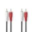 Nedis CAGL24200BK30 sztereo audio kábel, 2 X RCA dugó - 2 X RCA dugó, hossz 3m