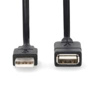   Nedis CCGL60010BK10 USB A-A (Male/Female) hosszabító / toldó kábel, USB2.0, hossz: 1m
