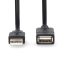 Nedis CCGL60010BK10 USB A-A (Male/Female) hosszabító / toldó kábel, USB2.0, hossz: 1m