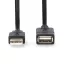 Nedis CCGL60010BK10 USB A-A (Male/Female) hosszabító / toldó kábel, USB2.0, hossz: 1m