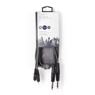   Nedis COTH23320GY15 félprofi audio kábel, 2 x 6,35mm mono jack dugó - 2 X RCA dugó, hossz 1.5m, rugalmas