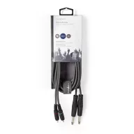   Nedis COTH23320GY30 félprofi audio kábel, 2 x 6,35mm mono jack dugó - 2 X RCA dugó, hossz 3m, rugalmas