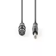   Nedis COTH15120GY30 unbalanced / asszimetrikus félprofi audio kábel, 6,35mm mono jack dugó - 3p XLR aljzat, hossz 3m