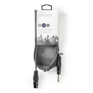   Nedis COTH15120GY30 unbalanced / asszimetrikus félprofi audio kábel, 6,35mm mono jack dugó - 3p XLR aljzat, hossz 3m