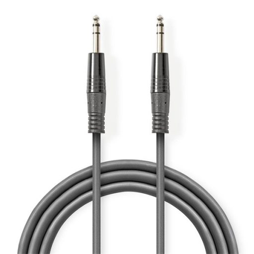 Nedis COTH23020GY30 félprofi audio kábel, 2 x 6,35mm sztereo jack dugó, hossz 3m, rugalmas