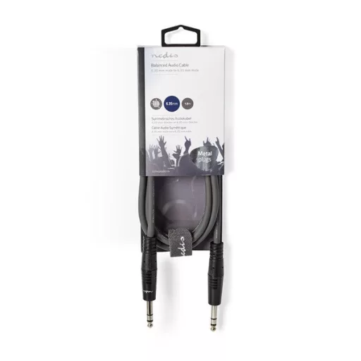 Nedis COTH23020GY30 félprofi audio kábel, 2 x 6,35mm sztereo jack dugó, hossz 3m, rugalmas