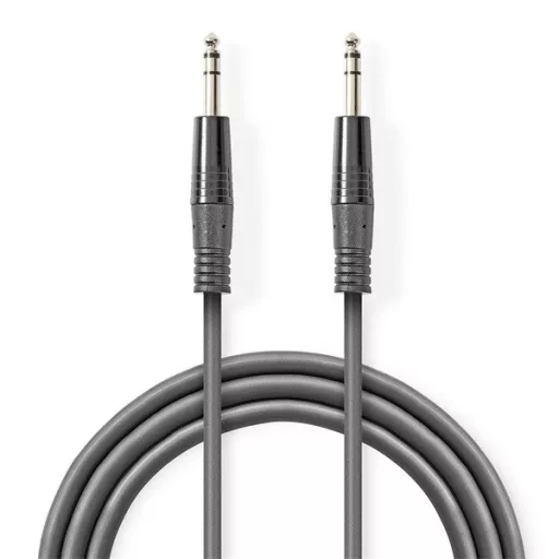 Nedis COTH23020GY50 félprofi audio kábel, 2 x 6,35mm sztereo jack dugó, hossz 5m, rugalmas