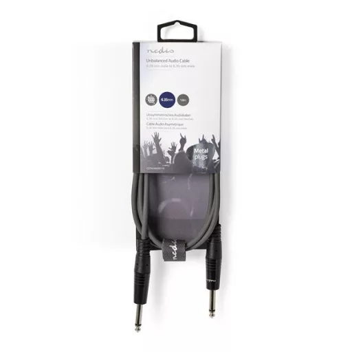 Nedis COTH23000GY15 félprofi audio kábel, 2 x 6,35mm mono jack dugó, hossz 1.5m, rugalmas