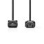 Nedis CEGL10500BK20 táp kábel IEC-320-C14 - IEC-320-C13, 3 x 0.75 mm, C13-C14, PC, M/F, 2m