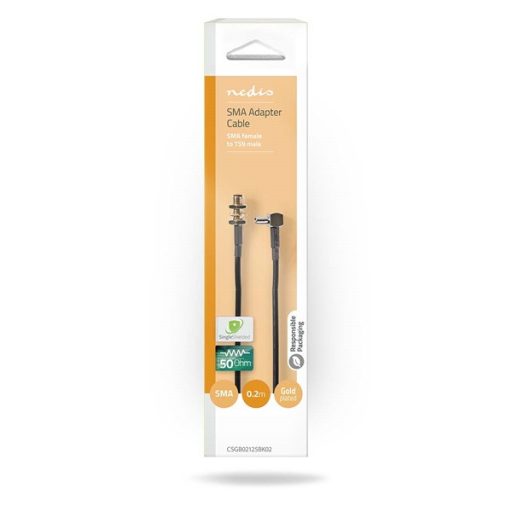 Nedis SMA kábel, SMA aljzat - TS9, 50 Ohm, 0.20m, CSGB02125BK02