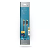   Nedis CABW24170AT20 digitális koax kábel, 2 x aranyozott RCA, hossz 2m