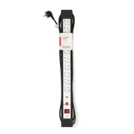   Nedis ESC103SPF1PRO 10 aljzatos elosztó túlfeszűltségvédelemmel, H05VV-F 3G1.5mm2 , 3680 W, 16A, hossz 3m