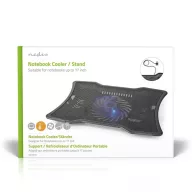  Nedis NBCR101BK notebook hűtő, 17", 125mm ventilátor, LED, zaj 15db