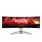 AOC Ívelt Gaming 165Hz monitor 48,8" AG493UCX2, 5120x1440 32:9, 400cd/m2, 1ms, HDMIx3/DisplayPort/USBx3