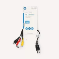   Nedis CAGL20450BK02 DIN audio kábel, DIN 5 tűs dugó - 4x RCA aljzat, 0,20m