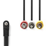  Nedis CVGL22400BK10 audio - video AV kábel, 3,5mm jack - 3x RCA, 1m