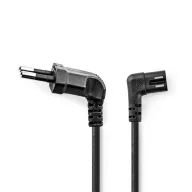   Nedis CEGL11055BK20 tápkábel, Euro dugó,  IEC-320-C7,  pipa, szögben balra, 2m, fekete