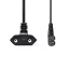 Nedis CEGL11055BK30 tápkábel, Euro dugó,  IEC-320-C7,  pipa, szögben balra, 3m, fekete