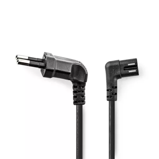 Nedis CEGL11055BK30 tápkábel, Euro dugó,  IEC-320-C7,  pipa, szögben balra, 3m, fekete