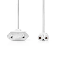   Nedis CEGL11040WT50 tápkábel IEC-320-C7, 2 x 0.75 mm, hossz 5m, fehér