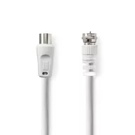  Nedis CSGL41800WT15 F dugó - koax dugó kábel, 75 Ohm, dupla árnyékolás, 1.5m